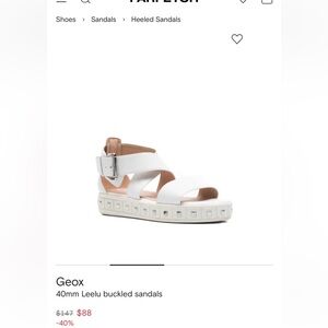 Geox Women's White Leather Platform Sandals